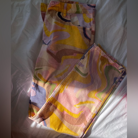 Zara Colorful Print Denim Size 14 - Picture 1 of 2